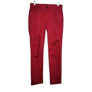 Talbots Heritage Slim Ankle Flawless 5 Pocket Denim Jeans Red 2